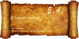 Eisner Antal névjegykártya
